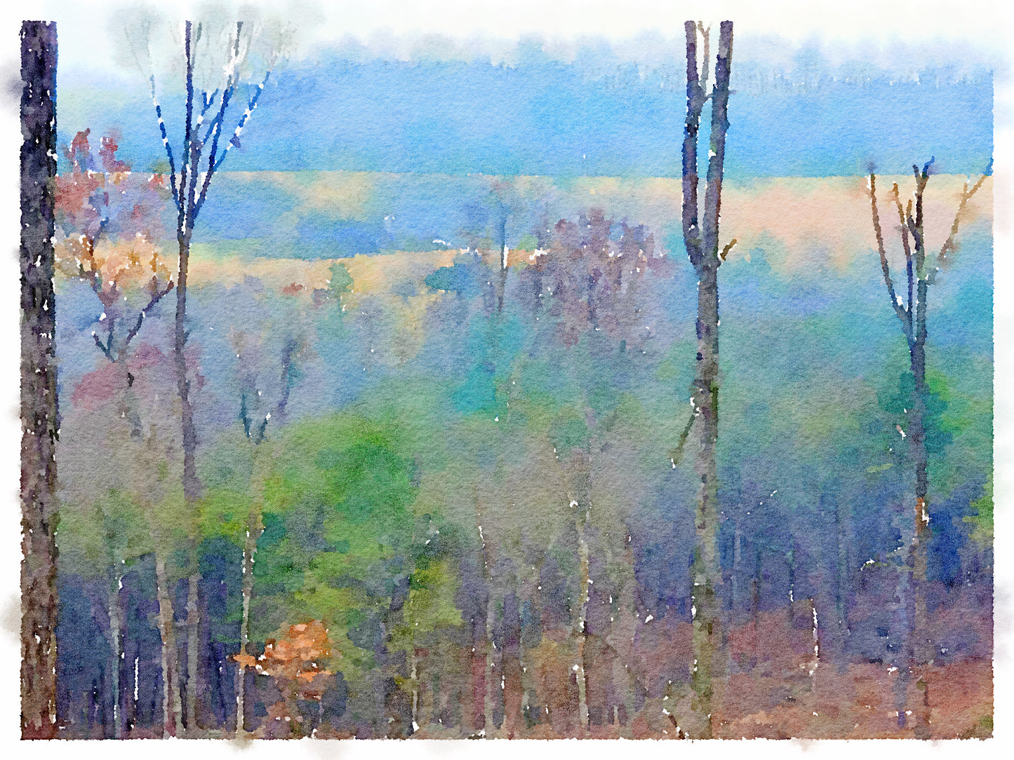 Misty Mountain View, Fine Art Print